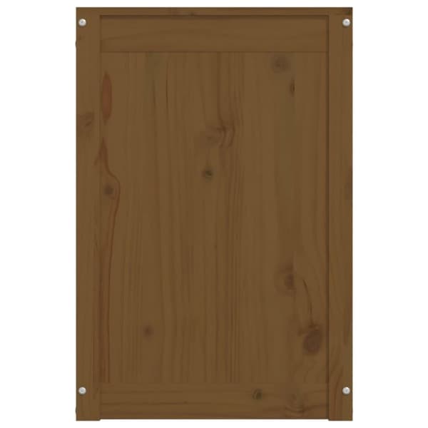 vidaXL vasketøjskurv 44x44x66 cm massivt fyrretræ gyldenbrun