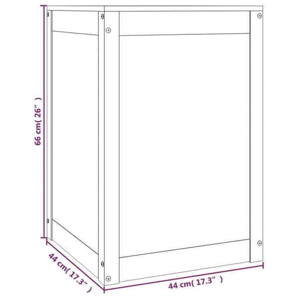 vidaXL vasketøjskurv 44x44x66 cm massivt fyrretræ gyldenbrun