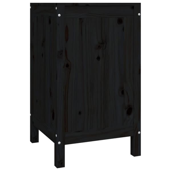 vidaXL vasketøjskurv 44x44x76 cm massivt fyrretræ sort