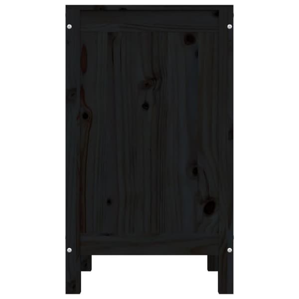 vidaXL vasketøjskurv 44x44x76 cm massivt fyrretræ sort