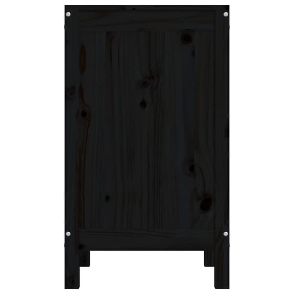 vidaXL vasketøjskurv 44x44x76 cm massivt fyrretræ sort