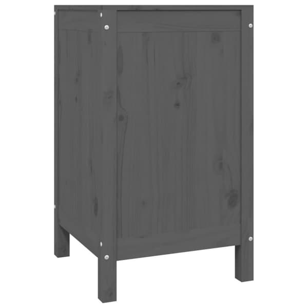 vidaXL vasketøjskurv 44x44x76 cm massivt fyrretræ grå