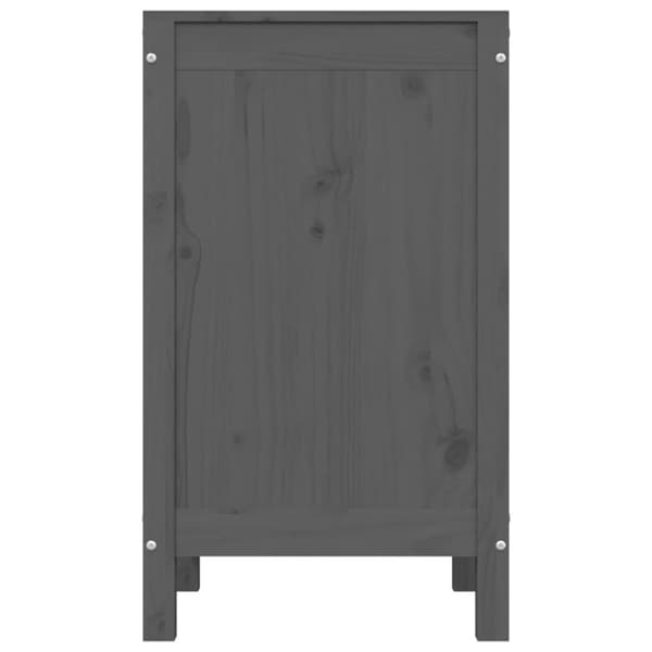 vidaXL vasketøjskurv 44x44x76 cm massivt fyrretræ grå