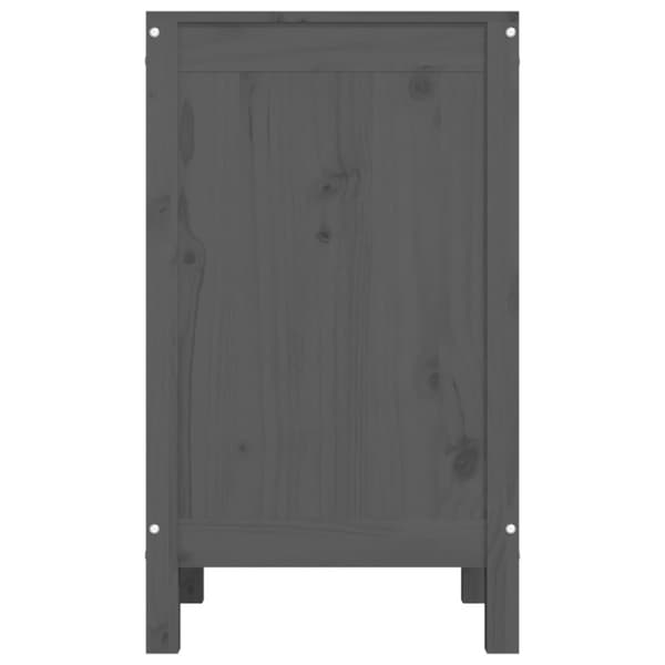vidaXL vasketøjskurv 44x44x76 cm massivt fyrretræ grå