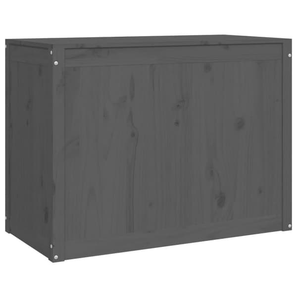 vidaXL vasketøjskurv 88,5x44x66 cm massivt fyrretræ grå