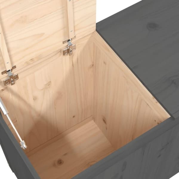 vidaXL vasketøjskurv 88,5x44x66 cm massivt fyrretræ grå
