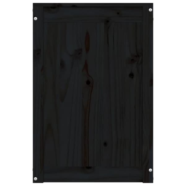 vidaXL vasketøjskurv 44x44x66 cm massivt fyrretræ sort