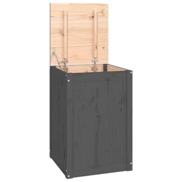 vidaXL vasketøjskurv 44x44x66 cm massivt fyrretræ grå