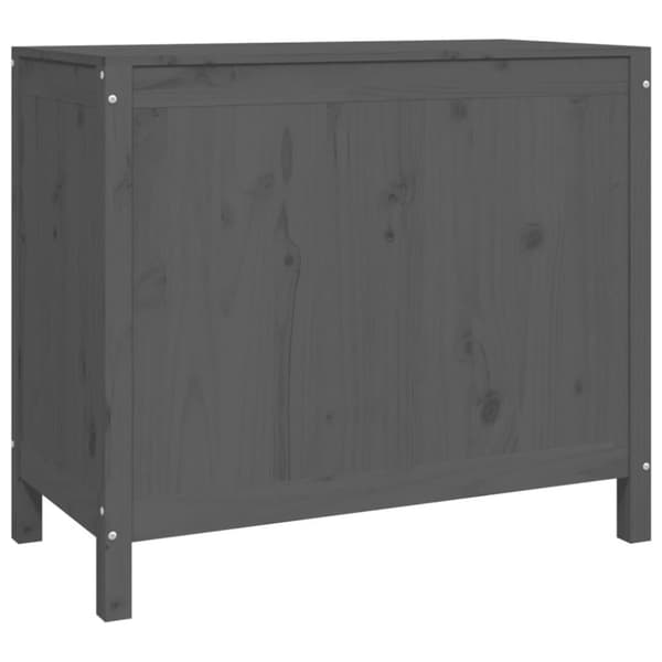vidaXL vasketøjskurv 88,5x44x76 cm massivt fyrretræ grå