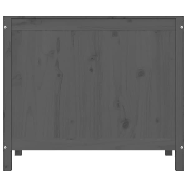 vidaXL vasketøjskurv 88,5x44x76 cm massivt fyrretræ grå