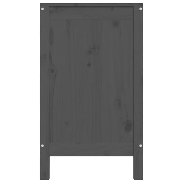 vidaXL vasketøjskurv 88,5x44x76 cm massivt fyrretræ grå