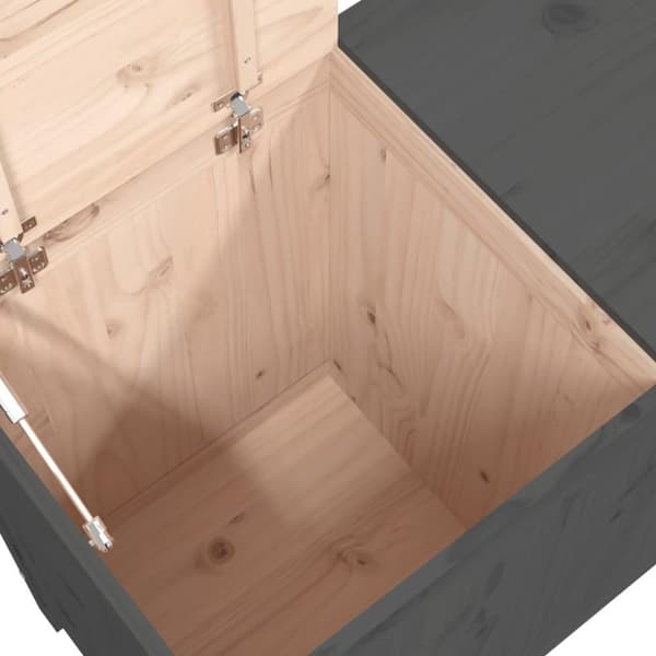 vidaXL vasketøjskurv 88,5x44x76 cm massivt fyrretræ grå