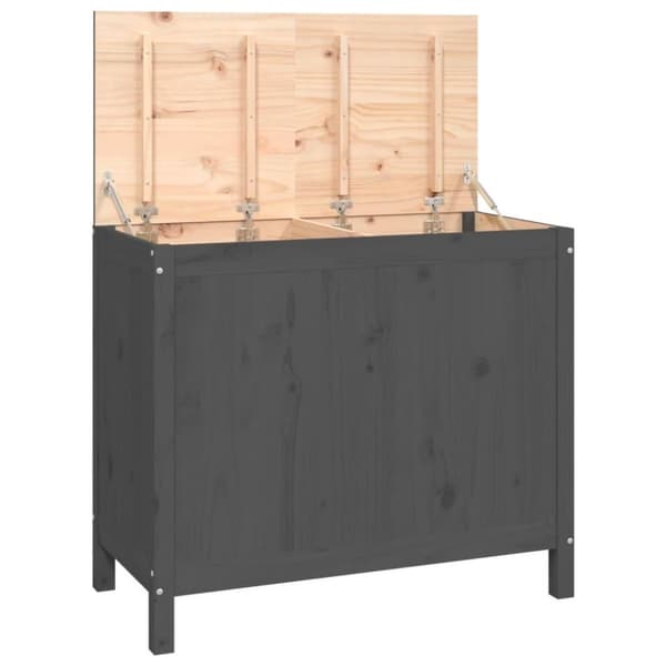 vidaXL vasketøjskurv 88,5x44x76 cm massivt fyrretræ grå