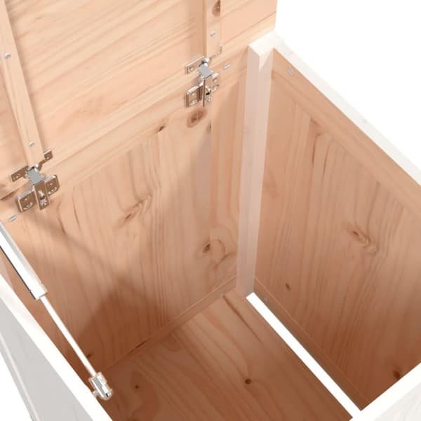 vidaXL vasketøjskurv 44x44x66 cm massivt fyrretræ hvid