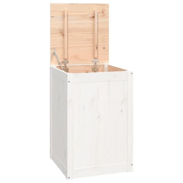 vidaXL vasketøjskurv 44x44x66 cm massivt fyrretræ hvid