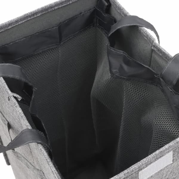 vidaXL foldbar vasketøjskurv 26x34,5x59,5 cm kunstigt linned grå
