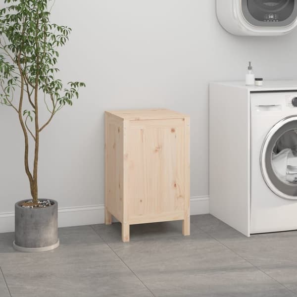 vidaXL vasketøjskurv 44x44x76 cm massivt fyrretræ