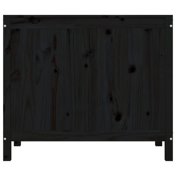 vidaXL vasketøjskurv 88,5x44x76 cm massivt fyrretræ sort