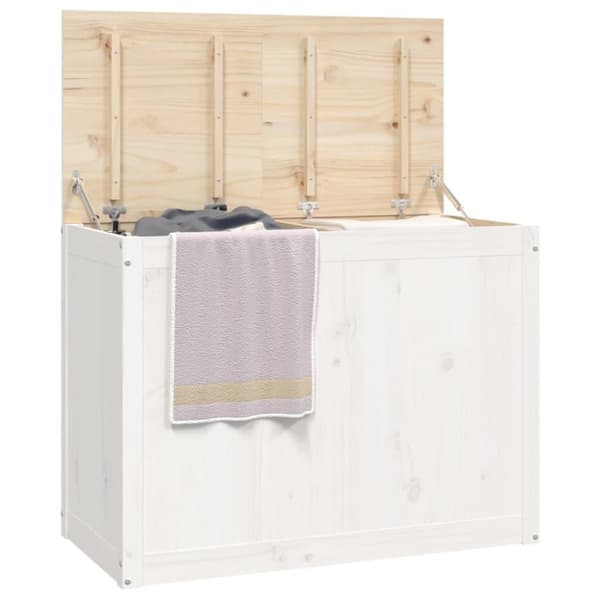 vidaXL Skittentøyskurv hvit 88,5x44x66 cm heltre furu
