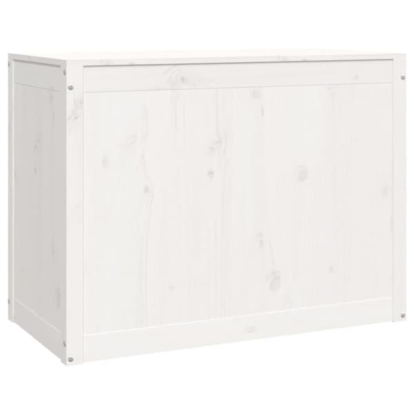 vidaXL Skittentøyskurv hvit 88,5x44x66 cm heltre furu