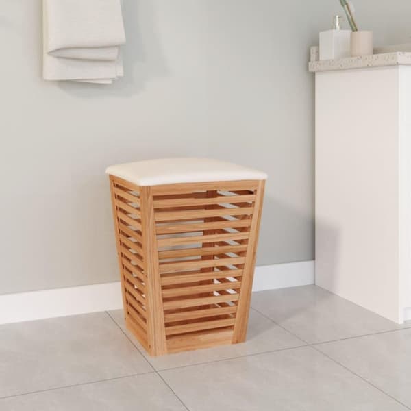 vidaXL Baderomskrakk 40,5x40,5x56 cm heltre valnøtt