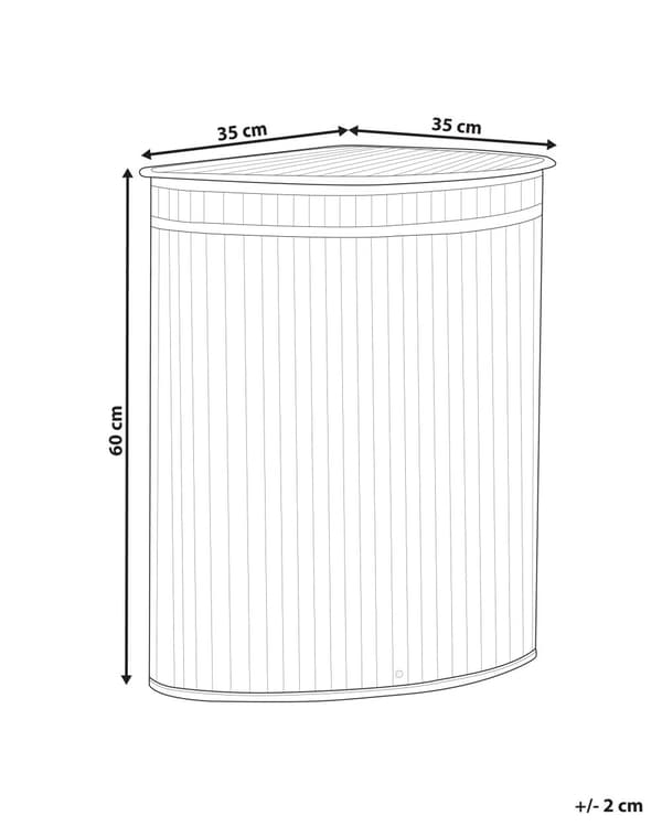 Kurv Grå Bambus 60 cm Lokk Håndtak 2 rom Boho Oppbevaring Skittentøyskurv Hjørnekurv Praktisk Tilbehør