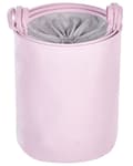 Miniatyrbild 4 av 9: Set med 3 Förvaringskorgar Rosa Polyester Bomull med Snören Tvättkorg Praktiskt Tillbehör