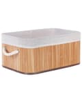 Pikkukuva 5 / 10: Kori vaalea puu luonnollinen bambu 5 kpl useita kokoja kahvoilla moderni boho-tyyli