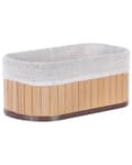 Pikkukuva 7 / 10: Kori vaalea puu luonnollinen bambu 5 kpl useita kokoja kahvoilla moderni boho-tyyli