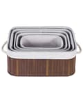 Pikkukuva 8 / 10: Kori tumma puu luonnollinen bambu 5 kpl useita kokoja kahvoilla moderni boho-tyyli