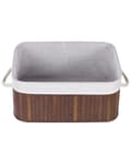 Pikkukuva 9 / 10: Kori tumma puu luonnollinen bambu 5 kpl useita kokoja kahvoilla moderni boho-tyyli