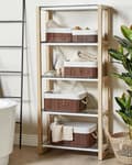 Pikkukuva 2 / 10: Kori tumma puu luonnollinen bambu 5 kpl useita kokoja kahvoilla moderni boho-tyyli