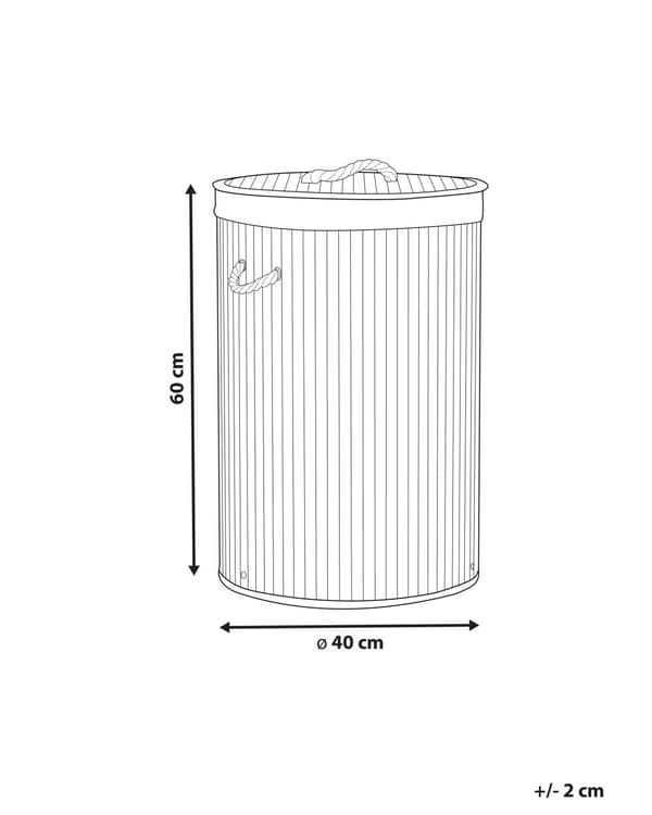 Klesvask Kurv Svart Bambus Polyester med avtagbart lokk håndtak Moderne Design