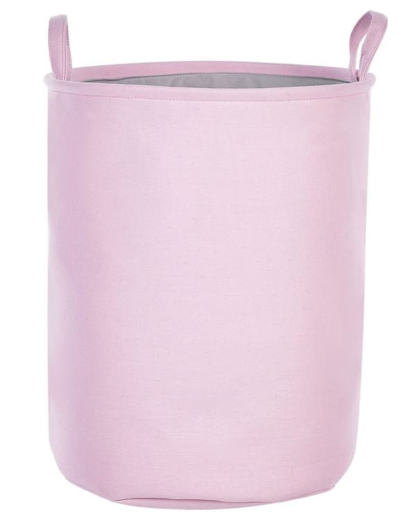 Sett med 3 kurver Rosa Polyester Bomull Snøring Oppbevaring Skittentøyskurv Tilbehør
