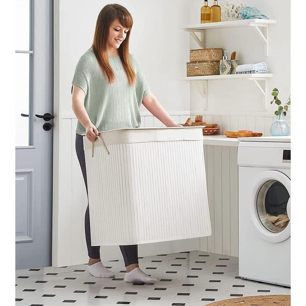 Rootz Laundry Basket Laundry Basket With 3 Compartments Clothes