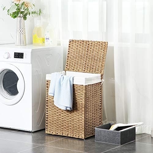 SongMics Hand -kuitupesula, 90L: n synteettiset mätää vaatteet estää kannet ja kahvat, luonnollinen