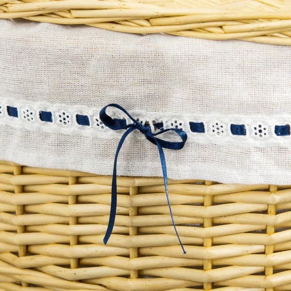 Rootz Tvättkorg - Tillverkad Av Willow - Willow Rod - Tvättlåda - Tvättuppsamlare - Flätad Med Tvättpåse Med Lock - Naturlig - 100L 51 x 38 x 57 cm