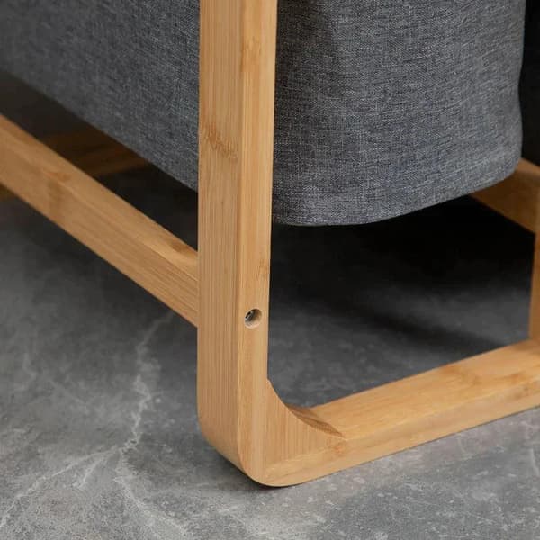 Rootz vasketøjskurv - Bambus vasketøjskurv - 3 aftagelige kurve - Naturgrå - 50 cm x 32 cm x 69,7 cm