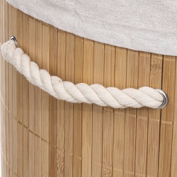 Rund tvättkorg i bambu 48 liter Atmosphéra