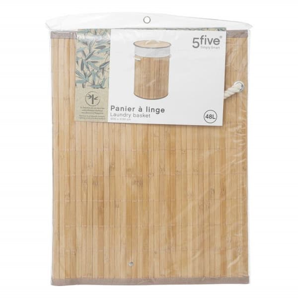 Rund tvättkorg i bambu 48 liter Atmosphéra