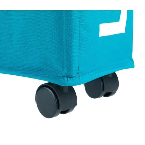 WENKO Smal tvättkorg "Laundry", tvättkorg på hjul, Corno, Kapacitet 43 l, Polyester, 18,5x60x40 cm, turkos