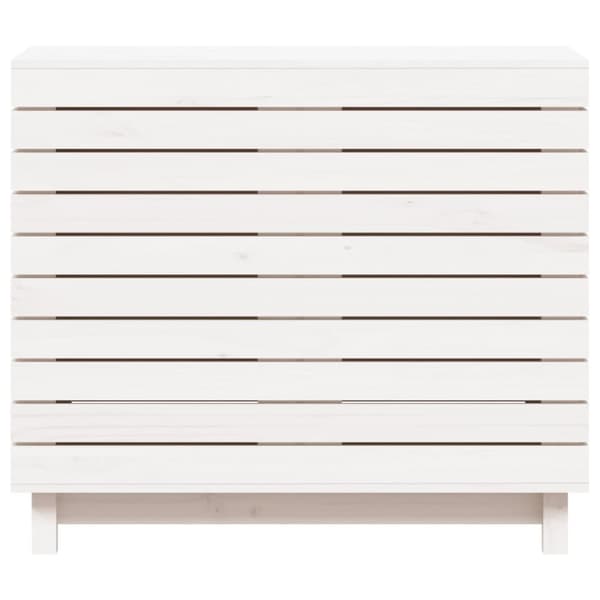 vidaXL Tvättkorg vit 88,5x44x76 cm massiv furu