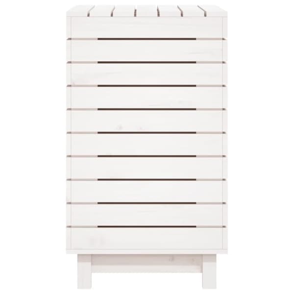 vidaXL Tvättkorg vit 88,5x44x76 cm massiv furu