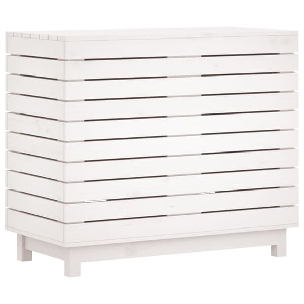 vidaXL Tvättkorg vit 88,5x44x76 cm massiv furu