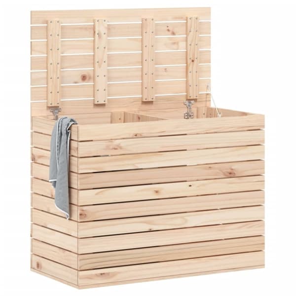 vidaXL Tvättkorg 88,5x44x66 cm massiv furu