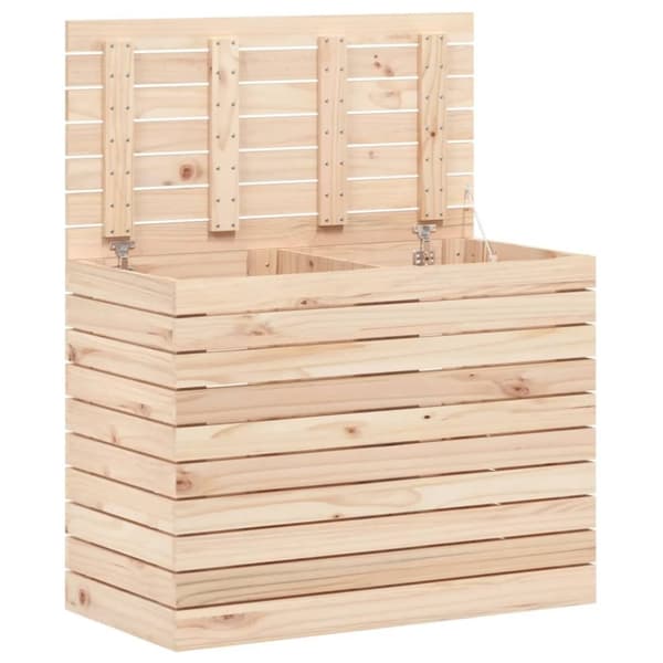 vidaXL Tvättkorg 88,5x44x66 cm massiv furu