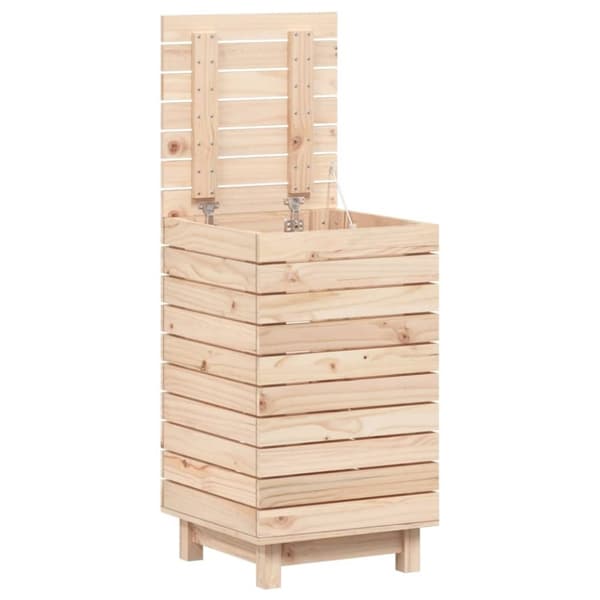 vidaXL Tvättkorg 44x44x76 cm massiv furu