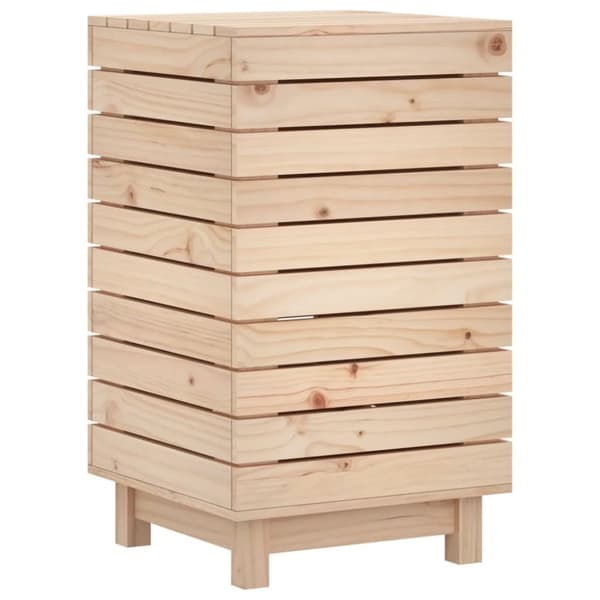 vidaXL Tvättkorg 44x44x76 cm massiv furu