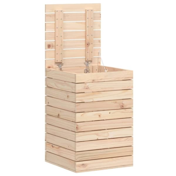 vidaXL vasketøjskurv 44x44x66 cm massivt fyrretræ