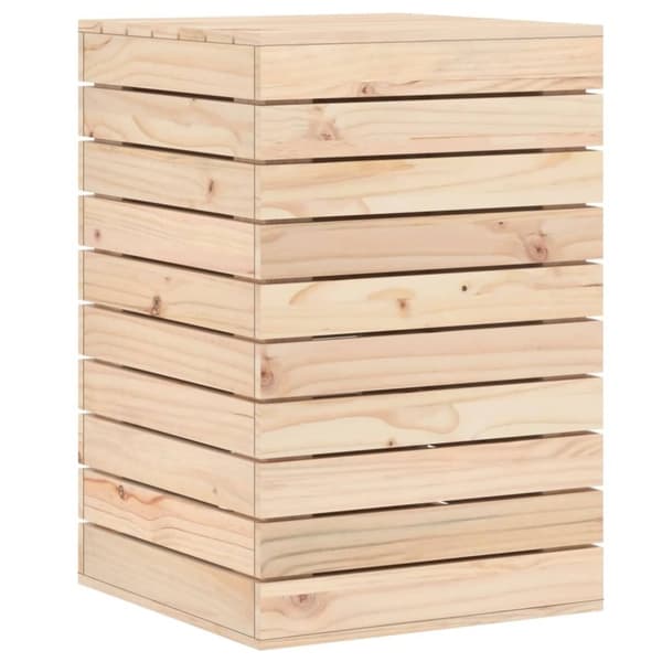 vidaXL vasketøjskurv 44x44x66 cm massivt fyrretræ